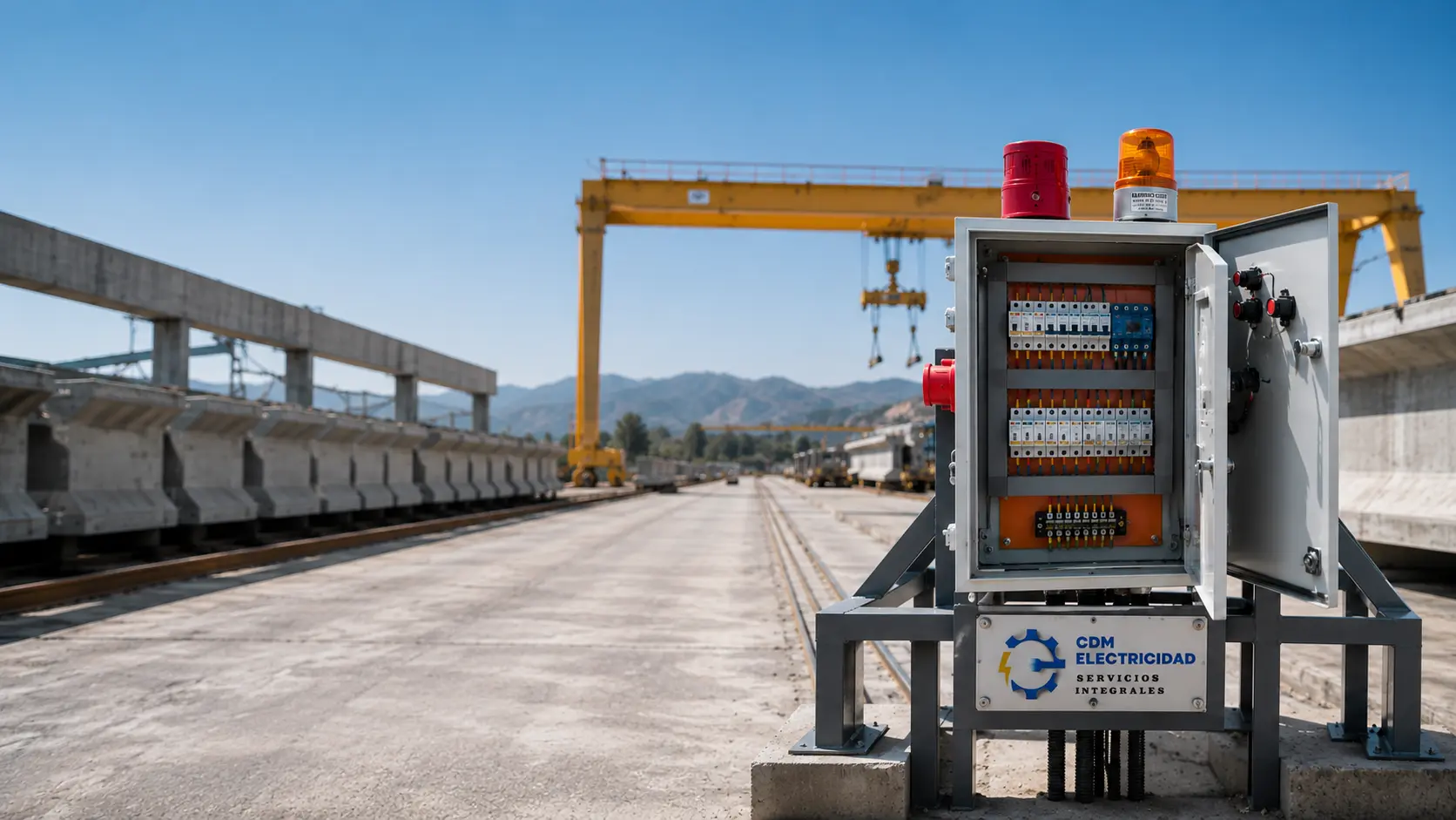 Puente grúa operando en planta industrial